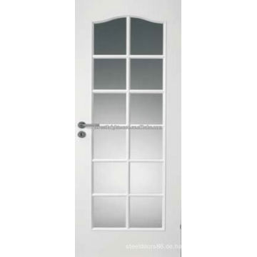 Moderne weiße französische Art-Innenholz-Tür mit Bogen-Spitze